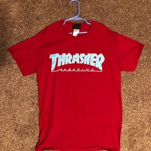 A red thrasher shirt